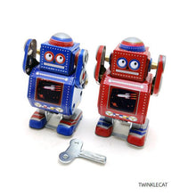 Load image into Gallery viewer, MS524 Walking Mini Robot Retro Clockwork Wind Up Tin Toy Collectible (Choose Color)