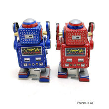 Load image into Gallery viewer, MS524 Walking Mini Robot Retro Clockwork Wind Up Tin Toy Collectible (Choose Color)