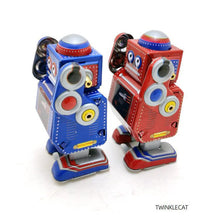Load image into Gallery viewer, MS524 Walking Mini Robot Retro Clockwork Wind Up Tin Toy Collectible (Choose Color)