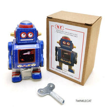 Load image into Gallery viewer, MS524 Walking Mini Robot Retro Clockwork Wind Up Tin Toy Collectible (Choose Color)