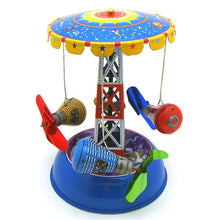 Load image into Gallery viewer, MS631 Space Capsule Carousel Spaceship Retro Clockwork Wind Up Tin Toy Collectible