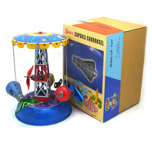 Load image into Gallery viewer, MS631 Space Capsule Carousel Spaceship Retro Clockwork Wind Up Tin Toy Collectible