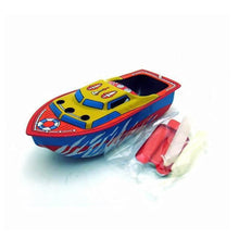 Load image into Gallery viewer, MF418 Colorful Pop Pop Steam Boat Retro Clockwork Wind Up Tin Toy Collectible
