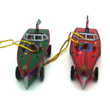 Load image into Gallery viewer, MF421 Dragonfly Speedboat Boat Christmas Pendant Ornament Tin Toy Collectible (Choose Color)