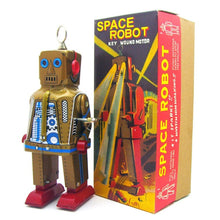 Load image into Gallery viewer, MS403 Mechanical Space Robot Retro Clockwork Wind Up Tin Toy Collectible (Choose Color)