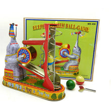 Load image into Gallery viewer, MS456 Vintage Circus Elephant Ball Game Retro Clockwork Wind Up Tin Toy Collectible