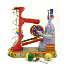Load image into Gallery viewer, MS456 Vintage Circus Elephant Ball Game Retro Clockwork Wind Up Tin Toy Collectible