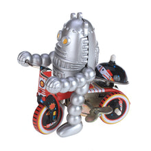 Load image into Gallery viewer, MS013 Baby Robot on Tricycle Bike Bell Retro Clockwork Wind Up Tin Toy Collectible