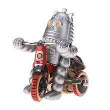 Load image into Gallery viewer, MS013 Baby Robot on Tricycle Bike Bell Retro Clockwork Wind Up Tin Toy Collectible
