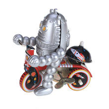 Load image into Gallery viewer, MS013 Baby Robot on Tricycle Bike Bell Retro Clockwork Wind Up Tin Toy Collectible