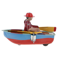 Load image into Gallery viewer, MS385 Vintage Rowboat Boatman Boat Retro Clockwork Wind Up Tin Toy Collectible