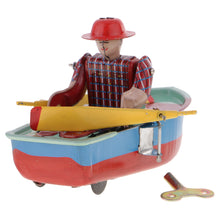 Load image into Gallery viewer, MS385 Vintage Rowboat Boatman Boat Retro Clockwork Wind Up Tin Toy Collectible