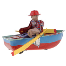 Load image into Gallery viewer, MS385 Vintage Rowboat Boatman Boat Retro Clockwork Wind Up Tin Toy Collectible