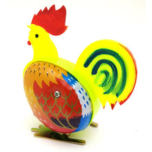 Load image into Gallery viewer, MS084 Vintage Jumping Cock Rooster Chicken Retro Clockwork Wind Up Tin Toy Collectible