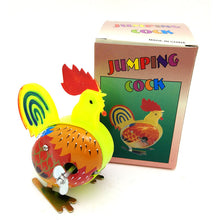 Load image into Gallery viewer, MS084 Vintage Jumping Cock Rooster Chicken Retro Clockwork Wind Up Tin Toy Collectible