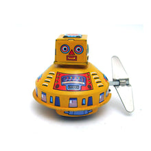 Load image into Gallery viewer, MS647 Vintage Space Robot UFO Spaceship 3 pcs Retro Clockwork Wind Up Tin Toy Collectible