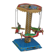 Load image into Gallery viewer, Vintage Airplanes Planes Merry Go Round Carousel Retro Wind Up Tin Toy Collectible