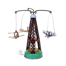 Load image into Gallery viewer, MM264 Vintage Flying Planes Go Round Retro Clockwork Wind Up Tin Toy Collectible