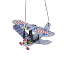 Load image into Gallery viewer, MM264 Vintage Flying Planes Go Round Retro Clockwork Wind Up Tin Toy Collectible