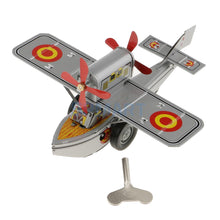 Load image into Gallery viewer, MS442 Vintage Propeller Plane Airplane Aircraft Retro Clockwork Wind Up Tin Toy Collectible