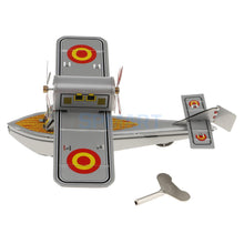 Load image into Gallery viewer, MS442 Vintage Propeller Plane Airplane Aircraft Retro Clockwork Wind Up Tin Toy Collectible