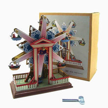 Load image into Gallery viewer, MS435 Vintage Snowflake Ferris Wheel Retro Clockwork Wind Up Tin Toy Collectible
