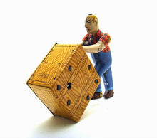 Load image into Gallery viewer, MS475 Removal Man Box Mover Worker Retro Clockwork Wind Up Tin Toy Collectible