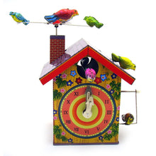 Load image into Gallery viewer, MS485 Vintage Cuckoo Bird Home Clock House Retro Clockwork Wind Up Tin Toy Collectible