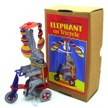 Load image into Gallery viewer, MS814 Vintage Elephant on Bike Tricycle Retro Clockwork Wind Up Tin Toy Collectible