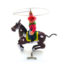 Load image into Gallery viewer, MS418 Vintage Cowboy with Whip Spinning Lasso Retro Clockwork Wind Up Tin Toy Collectible