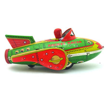 Load image into Gallery viewer, MF735 Green Rocket Racer Friction Power Space Ship Retro Tin Toy Collectable