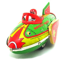 Load image into Gallery viewer, MF735 Green Rocket Racer Friction Power Space Ship Retro Tin Toy Collectable