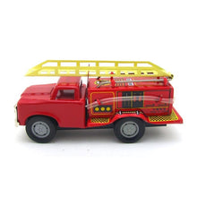 Load image into Gallery viewer, MF163 Vintage Fire Engine Ladder Erector Truck Friction Car Tin Toy Collectible