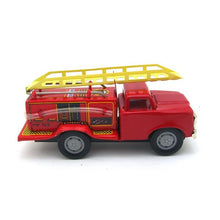 Load image into Gallery viewer, MF163 Vintage Fire Engine Ladder Erector Truck Friction Car Tin Toy Collectible