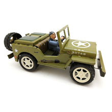 Load image into Gallery viewer, MS498 Military Jeep Willys 1941 US Army Vehicle Retro Clockwork Wind Up Tin Toy Collectible