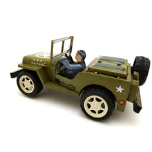 Load image into Gallery viewer, MS498 Military Jeep Willys 1941 US Army Vehicle Retro Clockwork Wind Up Tin Toy Collectible