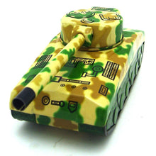 Load image into Gallery viewer, MS474 Vintage Sherman Tank Rotating Turret Retro Clockwork Wind Up Tin Toy Collectible