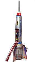 Load image into Gallery viewer, MS378 Spaceship Skyexpress Friction Powered Rocket Ship Retro Tin Toy Collectible