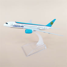 Load image into Gallery viewer, Uzbekistan Airways Dreamliner Boeing 787 Airplane 16cm Diecast Plane Model