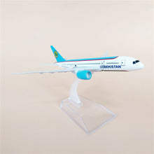 Load image into Gallery viewer, Uzbekistan Airways Dreamliner Boeing 787 Airplane 16cm Diecast Plane Model