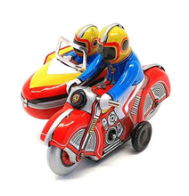 Load image into Gallery viewer, MS281 Vintage Motorcycle Side Car Retro Clockwork Wind Up Tin Toy Collectible