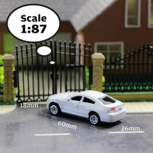 Load image into Gallery viewer, 60pcs Miniature Plastic Cars HO Scale 1:87, Assorted Vehicle Models for Train Layouts