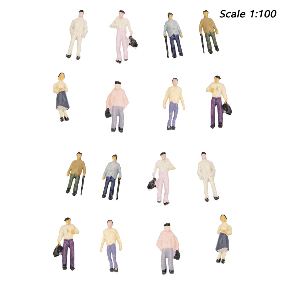25 pcs 1:100/150/200/300 Miniature People Passenger Figure Models Train Railway Scenery DIY Building Layout Accessories Diorama Supplies