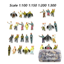 Load image into Gallery viewer, 25 pcs 1:100/150/200/300 Miniature People Passenger Figure Models Train Railway Scenery DIY Building Layout Accessories Diorama Supplies
