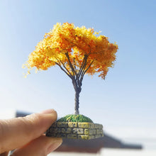 Load image into Gallery viewer, 7cm Miniature Cherry Blossom Wire Tree Model with Base Railway Accessories Fairy Garden Landscape Dollhouse Terrarium Diorama Craft Supplies
