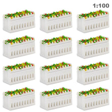 Load image into Gallery viewer, 12pcs Miniature Rectangle Flowerbed Model for Train Layout, N HO OO O Scale Park Garden Border Diorama Landscape Scenery Craft Supplies
