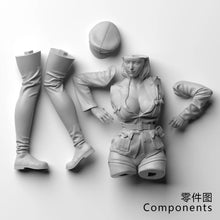 Load image into Gallery viewer, Sexy Female Officer Unpainted Resin Figure 1/35 1/24 1/12 Scale Unassembled Model
