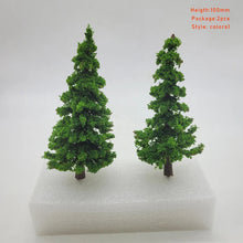 Load image into Gallery viewer, Miniature Pine Trees 100mm Model Landscape Scenery for Train Railway Diorama Craft Supplies (2pcs)
