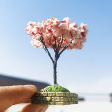 Load image into Gallery viewer, 7cm Miniature Cherry Blossom Wire Tree Model with Base Railway Accessories Fairy Garden Landscape Dollhouse Terrarium Diorama Craft Supplies
