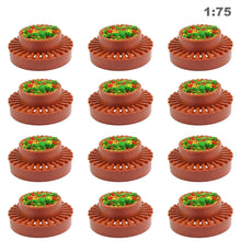 Load image into Gallery viewer, 12pcs Miniature Round Flowerbed Set N HO OO O Scale Model Park Border Parterre Garden Decor for Railway Diorama Scene Craft Supplies
